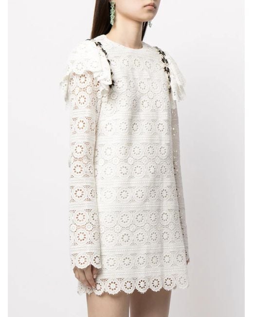 Macgraw White Cupid Mini Shift Dress