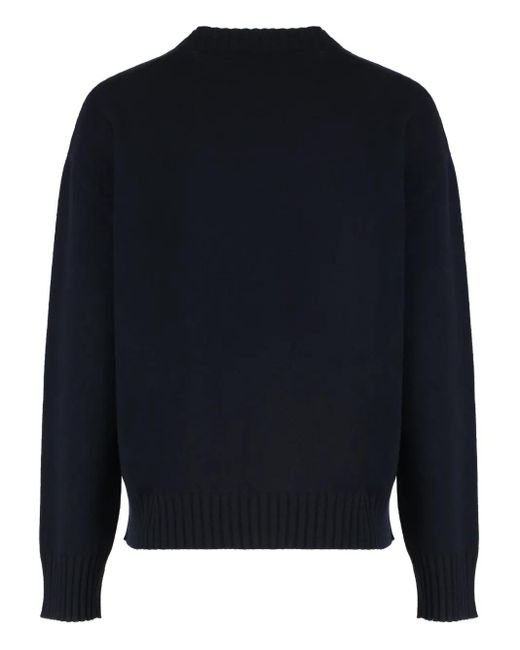 Fabiana Filippi Blue Ribbed-Knit Crew-Neck Sweater
