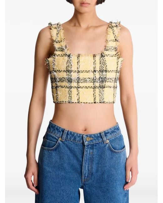 Balmain Metallic Glittered Tweed Top
