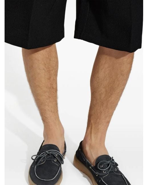 POSA White Boat Brushed-Suede Boat Shoes for men