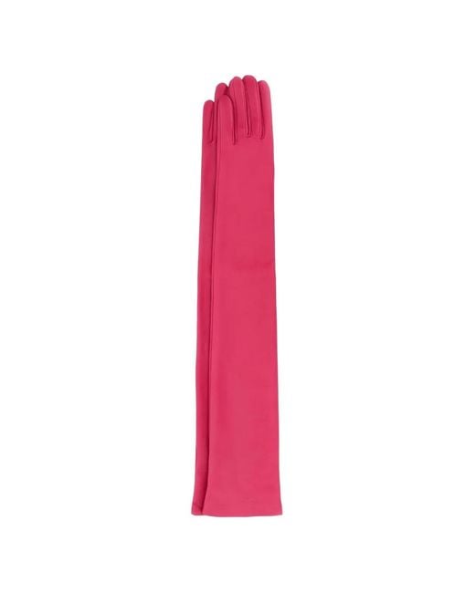 Balenciaga Pink Leather Long Gloves
