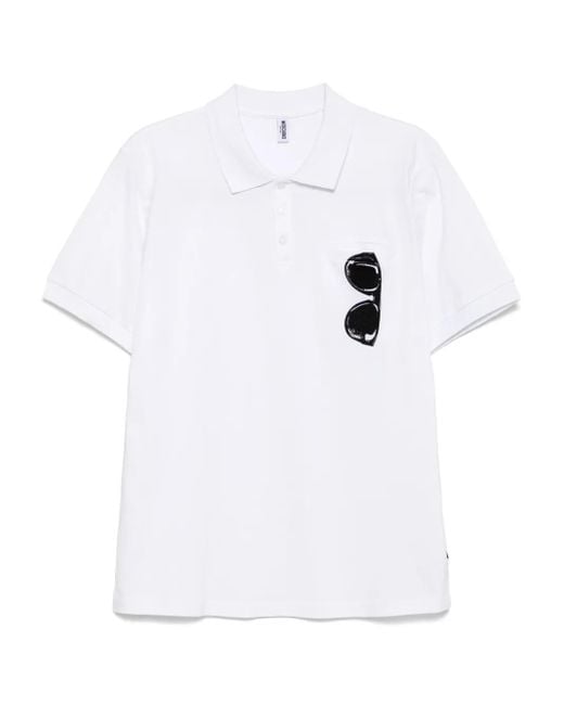Moschino Poloshirt Met Korte Mouwen in het White voor heren