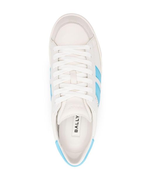 Bally Blue Tyger Leather Sneakers