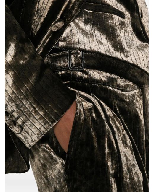 Emporio Armani Black Velvet-Texture Suit (Set Of Three) for men