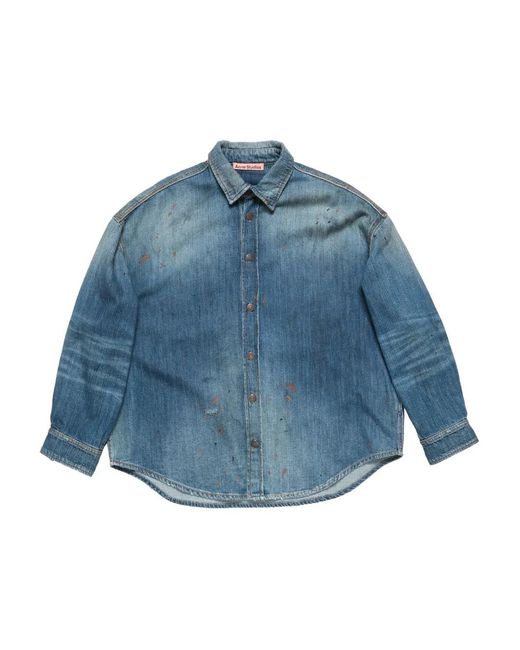 Acne Blue Button-Front Denim Shirt
