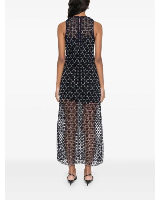 Maje Blue Beaded Maxi Dress