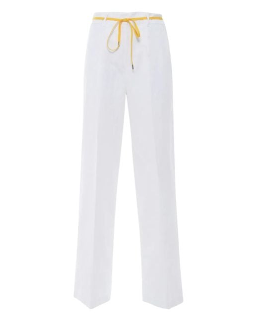 Aspesi White Ribbon-belt Trousers