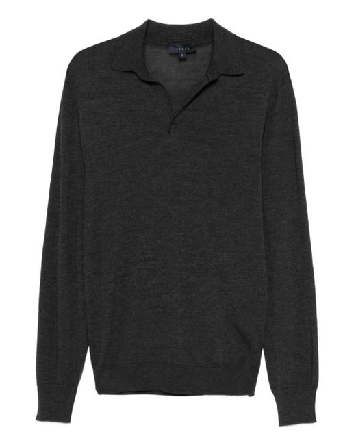 Sease Black Wool Polo Shirt for men