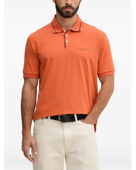 ARMANI EXCHANGE Orange Piped-Trim Polo Shirt for men
