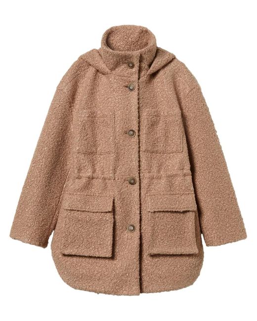 Twinset Natural Curly-Finish Parka Coat