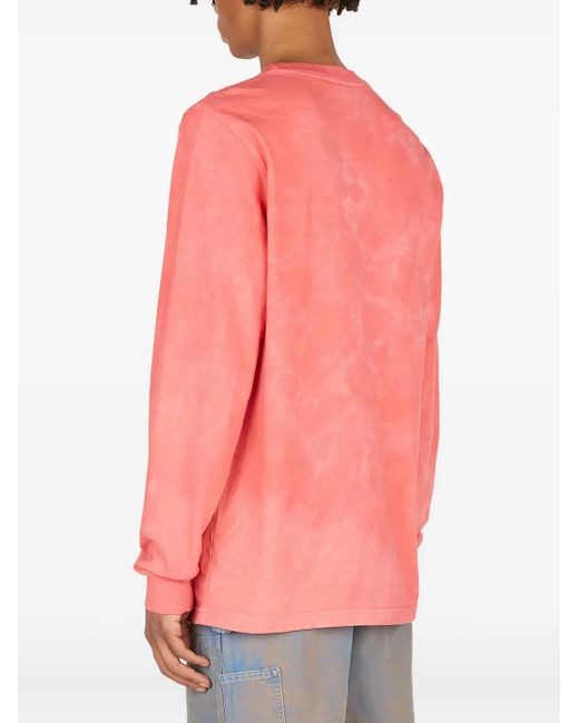 T-Shirt Girocollo A Maniche Lunghe Con Effetto Schiarito di NOTSONORMAL in Pink