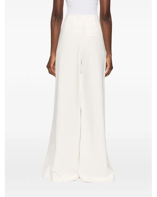 Nissa White Pleated Palazzo Pants