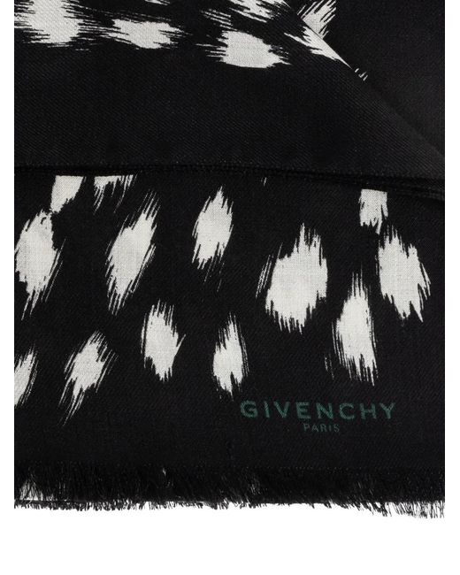 Givenchy Black Abstract-Pattern Scarf