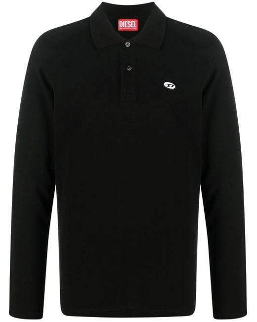DIESEL Black T-Smith Long-Sleeve Polo Shirt for men
