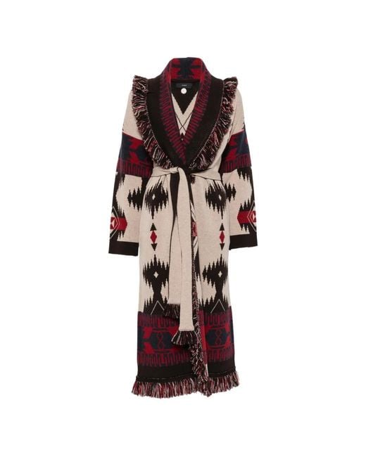 Alanui White Fringe-Trim Coat