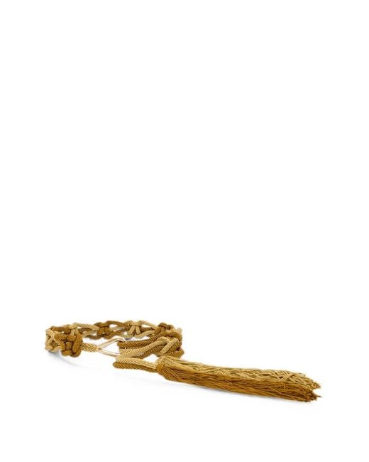 Alberta Ferretti Metallic Tassel-Detail Braided Belt