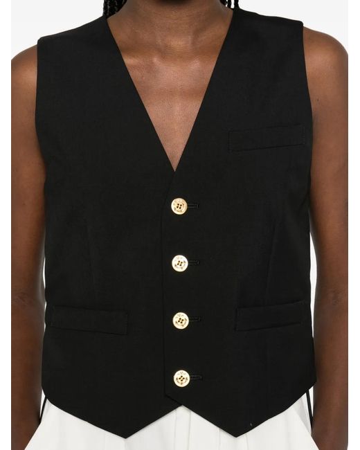 Sacai Black Button Waistcoat