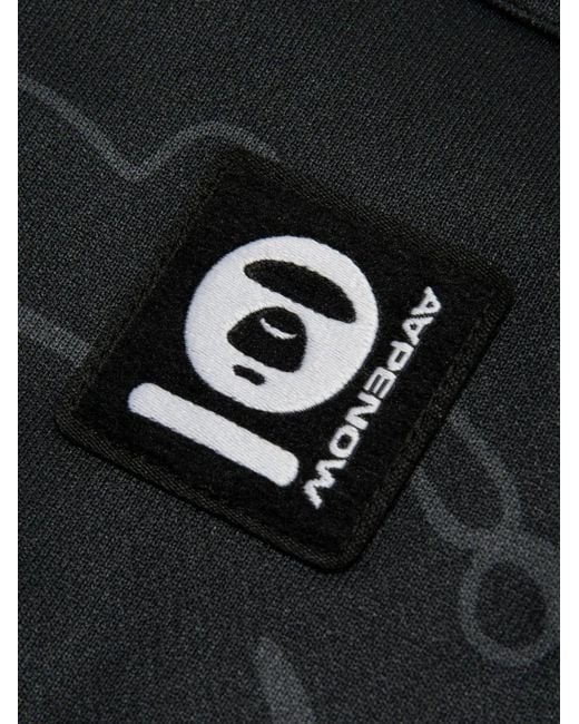 Aape By A Bathing Ape Black Logo-Lettering Bomber Jacket for men