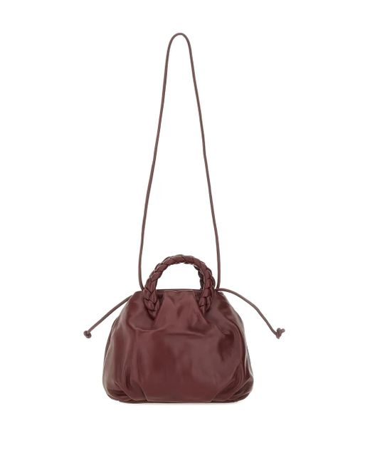 Hereu Brown Braided Handle Tote Bag