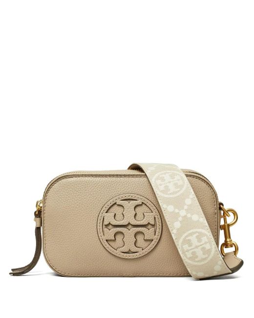 Tory Burch Natural Bag With Embossed Logo And Shoulder Strap
