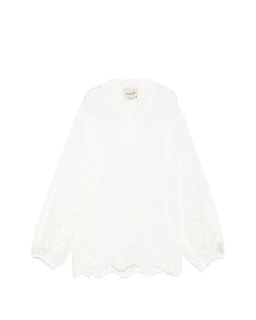 Bambah Blouse Met Ringlets in het White
