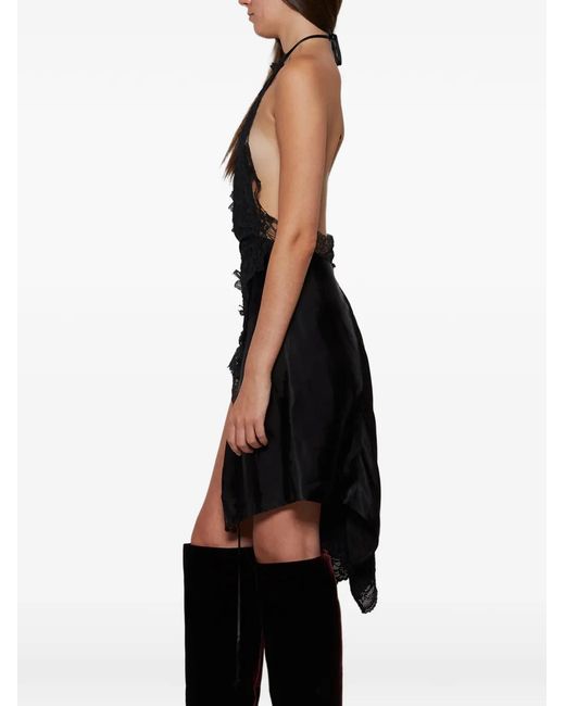 Vetements Black Lace-Detailed Asymmetric Dress