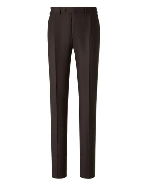 Canali Gray Pressed-Crease Trousers for men