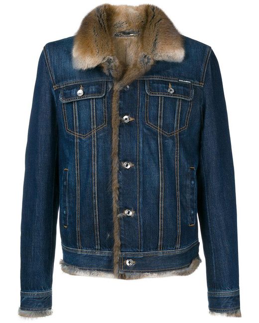 Dolce \u0026 Gabbana Fur Lined Denim Jacket 
