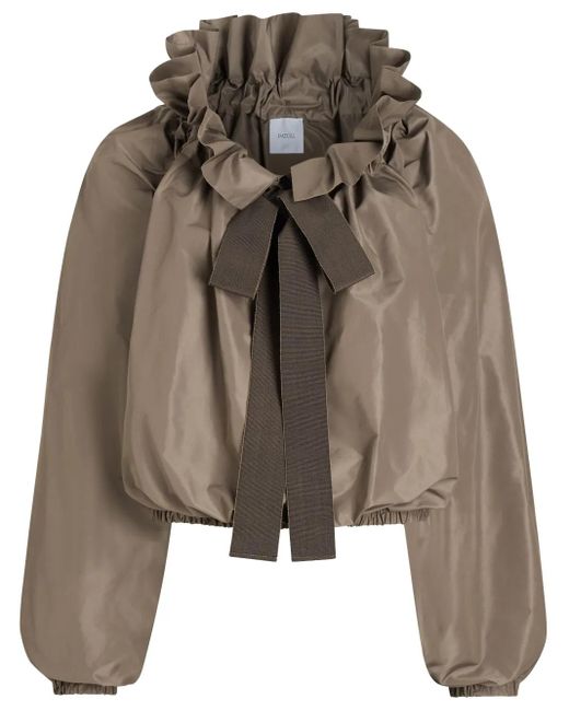 Patou Brown Iconic Drawstring Faille Top