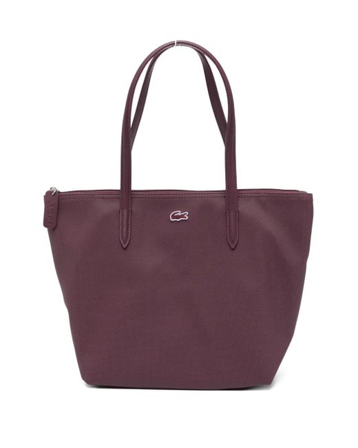 Lacoste Purple Logo-Embroidered Tote Bag