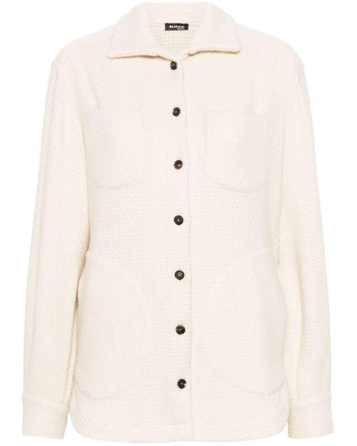 Kiton Natural Button-up Cashmere-blend Shirt Jacket