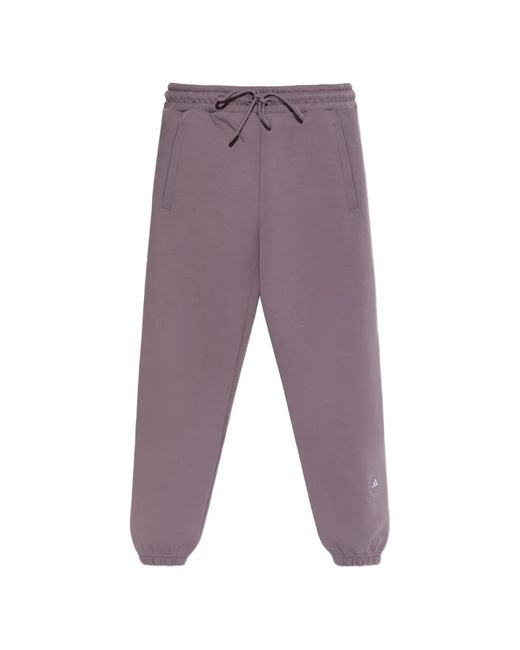 Adidas By Stella McCartney Purple X Stella Mccartney Logo-Print Drawstring Track Pants