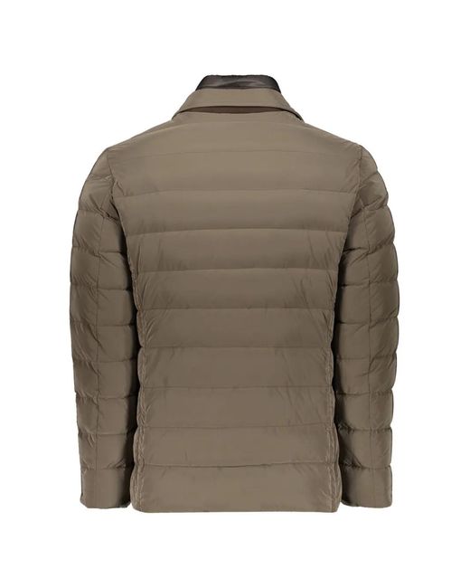 Moorer Brown Padded Button-Front Jacket for men