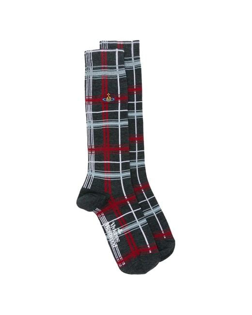 Vivienne Westwood Blue Orb Tartan Socks