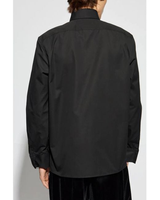 Saint Laurent Gray Cotton Poplin Shirt for men
