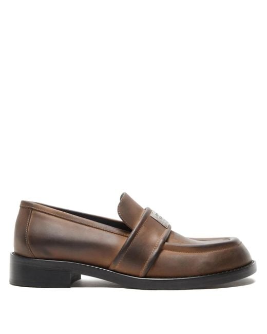Acne Brown Leather Loafers for men