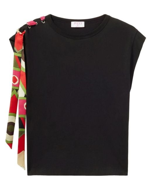 Emilio Pucci Katoenen T-shirt Met Print in het Black