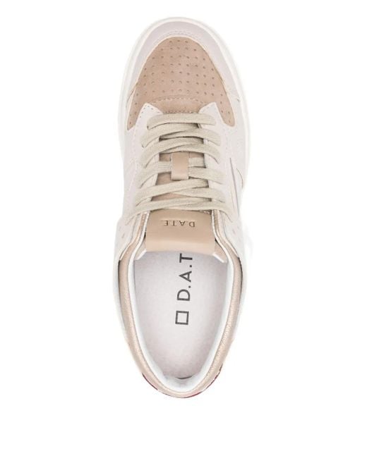 Date White Panelled Leather Sneakers