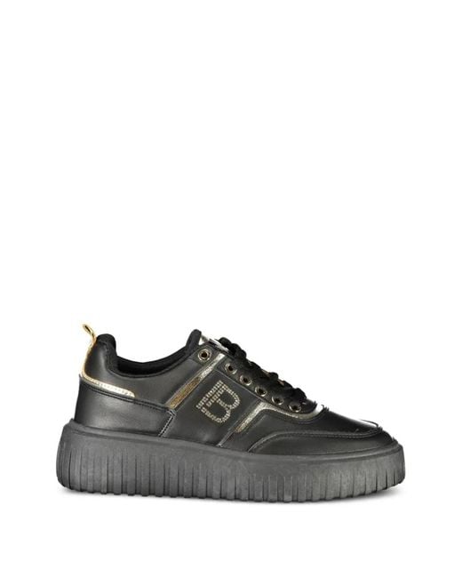 Laura Biagiotti Black Logo-Embellished Platform Sneakers
