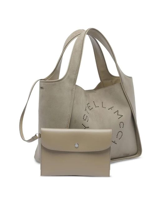 Stella McCartney Gray Logo Shoulder Strap Tote