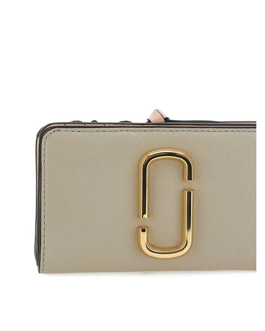Marc Jacobs Natural Compact Portemonnaie aus Leder