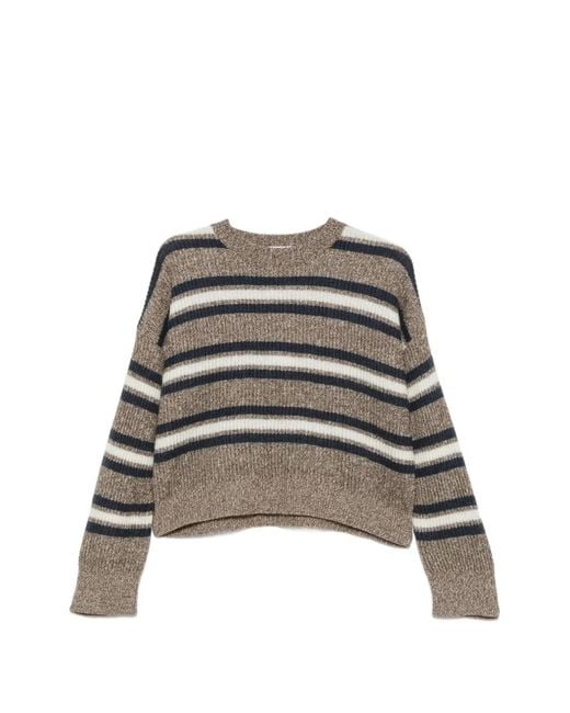 Pull Rayé Brunello Cucinelli en coloris Brown