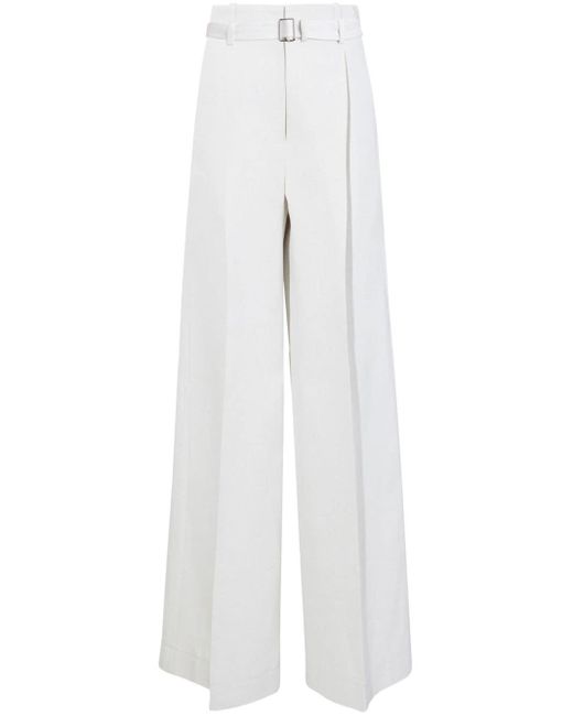 Proenza Schouler White Dana High-waist Cotton-linen Trousers