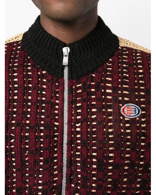 NAMESAKE Red Pistol Zip-Up Cardigan for men