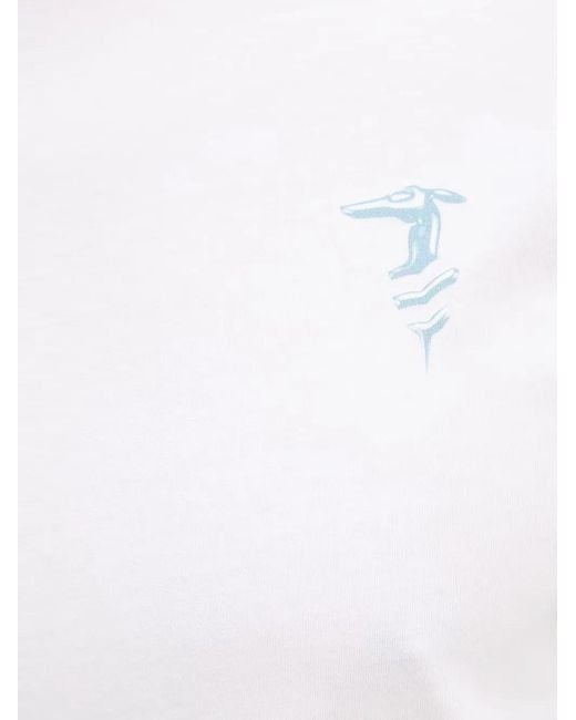 Trussardi White Logo-Print Crew-Neck T-Shirt for men