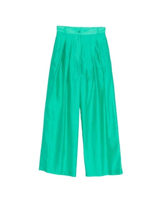 SOLOTRE Green Pleated Trousers
