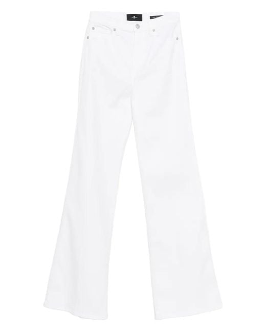 Seven7 White Dojo Logo-Label Jeans