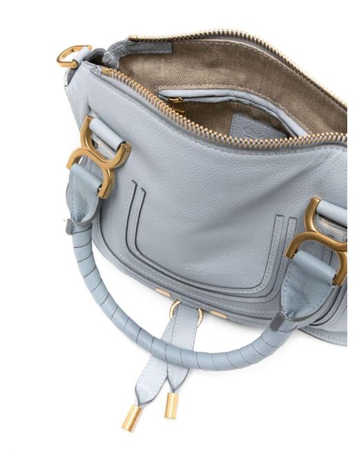 Chloé Gray Small Marcie Double Carry Leather Bag