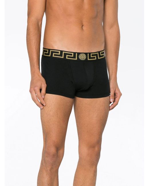 White All Sizes Versace Logo Embroidered Low-Rise Boxer Trunks