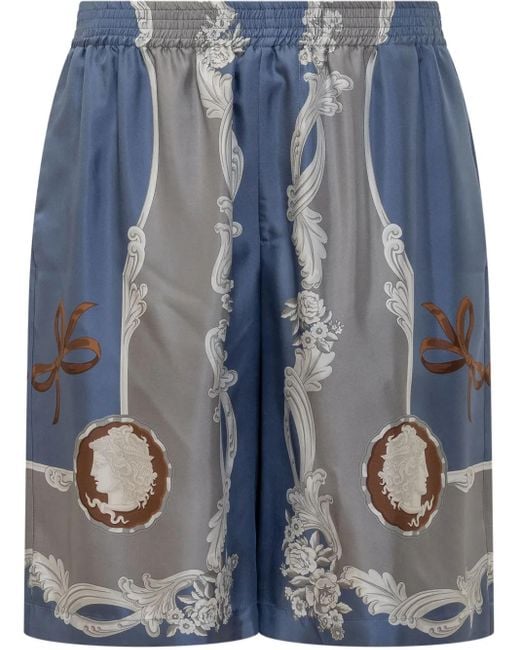 Versace Blue Cameo Silk Short for men